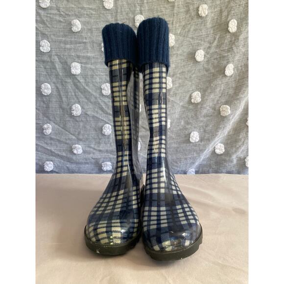 Penn State Nittany Lions Plaid Rain Boots with Cuff – Women’s Size 7 - Picture 2 of 4